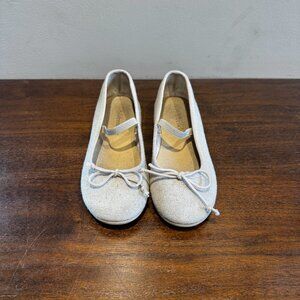 ChildrenChic Metallic Canvas Mary Jane Flats – Beige – Size 13.5 (31 EU)